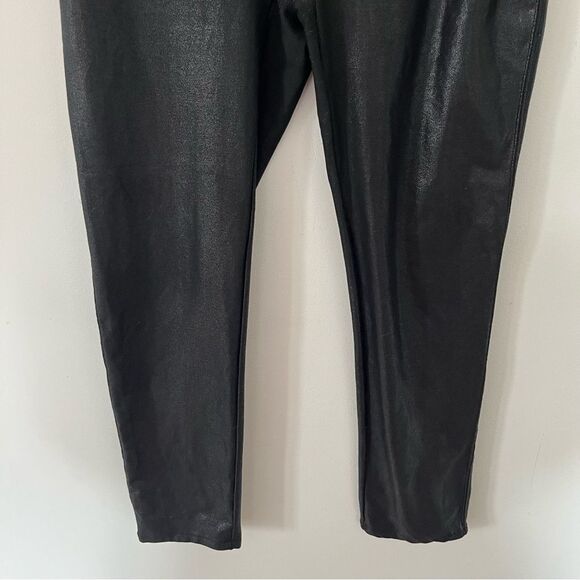 SPANX Black Shimmer Faux Leather Leggings - Picture 8 of 10
